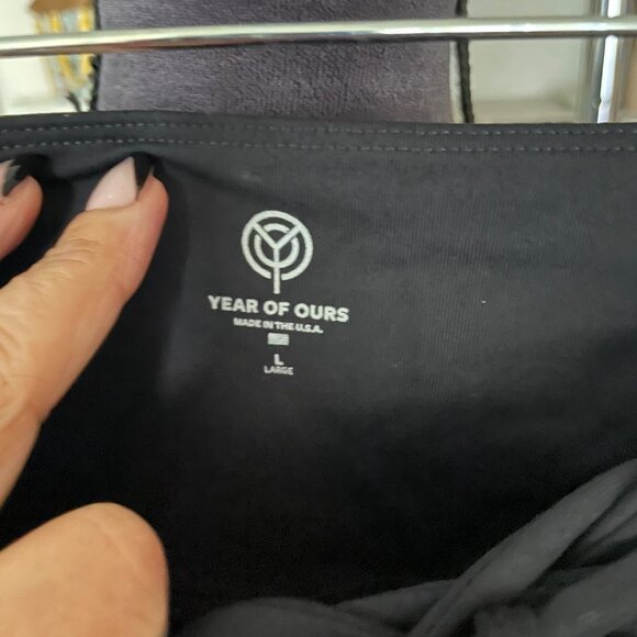 Year Of Ours Black Soul Lace-Up High-Waisted Leggings L - Picture 4 of 8